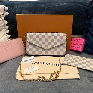 The Pochette Félicie in Damier Azur canvas